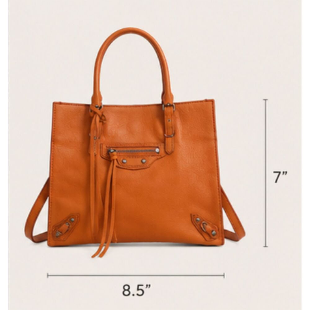 Balenciaga Papier Leather Mini Crossbody Bag in Orange